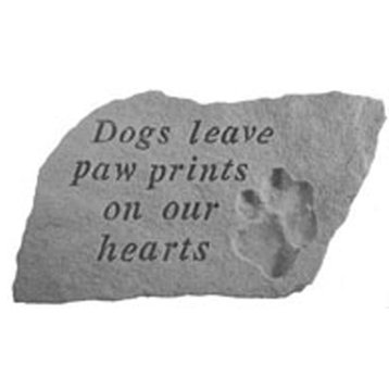 Garden Accent Stone, "Dogs Leave Pawprints on Our Hearts"