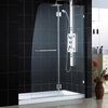 AquaLux Frameless Hinged Shower Door & SlimLine 34"x60" Single Threshold Base