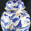 Consigned Vintage Hand-Painted Blue & White Majolica