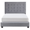 Crosley Reston Upholstered Queen Panel Bed in Shale