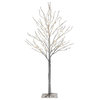 7ft White Artificial Birch Christmas Tree With 120 LEDs