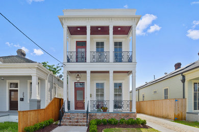 Photo of a transitional home design in New Orleans.