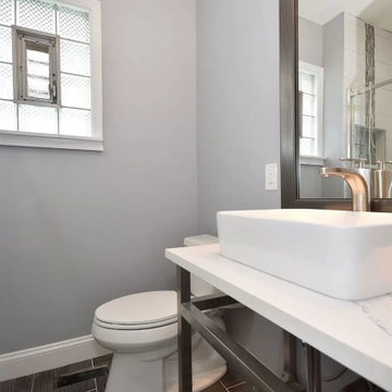 Bathroom vanity with Calcutta quartz