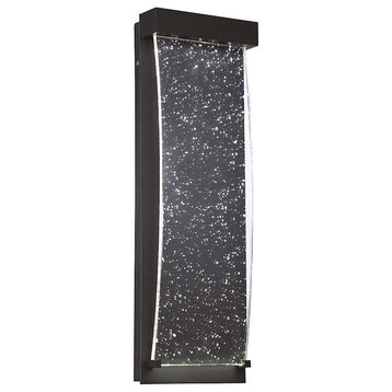 Eurofase Outdoor Large LED Surface Mount, Black/Clear Seeded Crystal