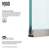 VIGO Zenith 34"x74" Frameless Fixed Glass Shower Screen, Stainless Steel, 34" X 74", Clear Glass
