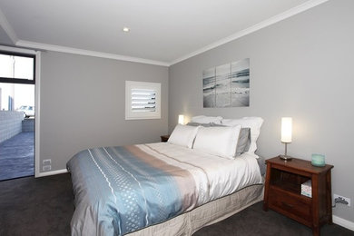 Inspiration for a transitional bedroom in Christchurch.