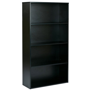 Prado 60 inch 4 Black Shelf Bookcase in Engineered Wood