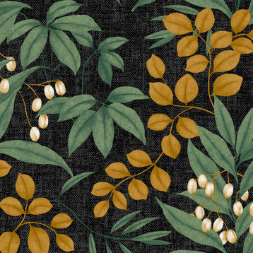Superfresco Easy Persephone Wallpaper, Charcoal and Ochre