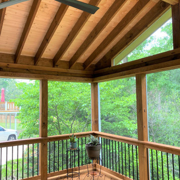 Pressure Treated Wood Deck with Shade Structure