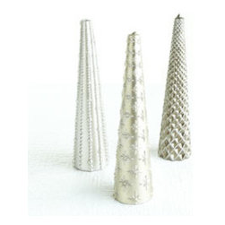Glistening Tree Candles - Small - Set of 3 - Candles