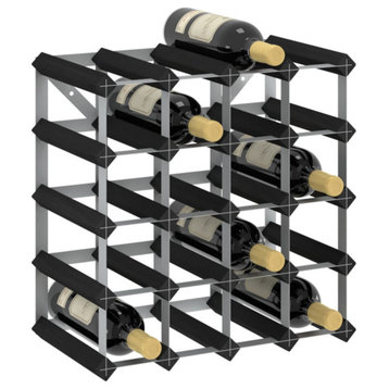 Vidaxl Wine Rack For 20 Bottles Black Solid Pine Wood