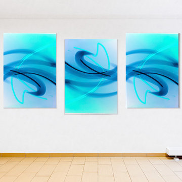Large Triptych Abstract Loft Art