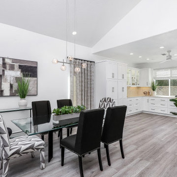 Contemporary Grey and Custom Cabinetry Secondary Kitchen.