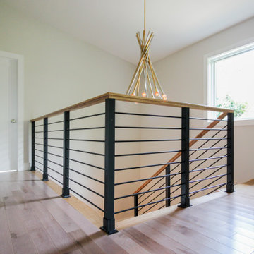 Project #71 | Modern Hickory Staircase with Horizontal Balustrade