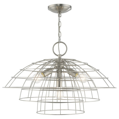 Brooklyn 4 Light Chandelier, Brushed Nickel