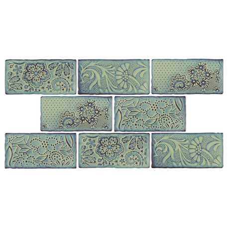 Antic Feelings Ceramic Subway Wall Tile, Agua Marina