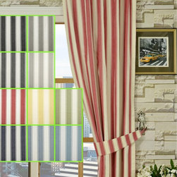 Moonbay Narrow-stripe Versatile Pleat Cotton Curtains - Curtains