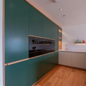 Handmade contemporary kitchen, Newbury Race Course, Berkshire