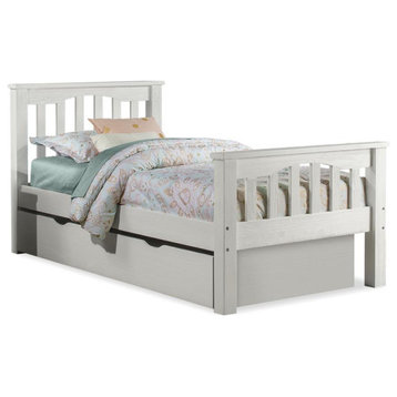 Highlands Harper Bed With Trundle, Twin, White Finish
