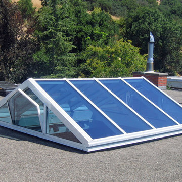 Ridge Skylight with vertical operable sections