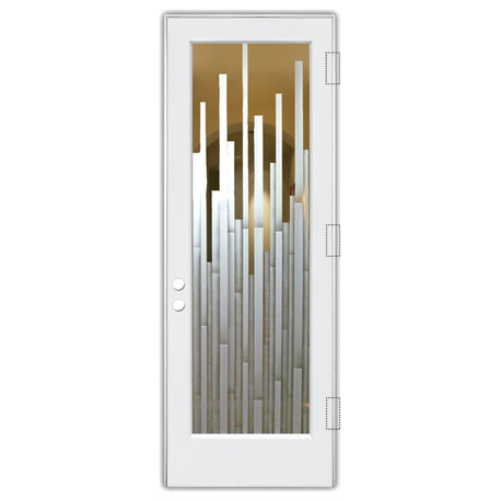 Front Doors - Mosaics Frosted Glass Design - 30" x 80" - CUSTOMIZE ANY SIZE...