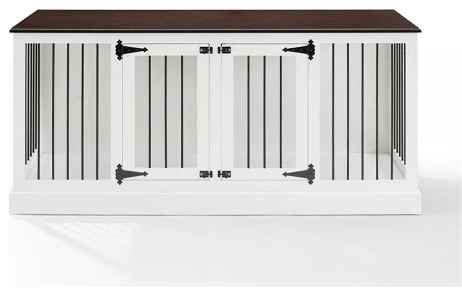 Curated visual reference: Affordable Dog Crate Credenza Small Spaces Reference: Crosley Furniture Winslow Wood Medium Credenza Pet Crate In White