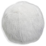 StyleCraft - Dann Foley Circle Throw Pillow Ivory Faux Fox Hair With Feather Filling - This shag fur pom pom accent pillow is a playful addition to your space bringing you comfort and style. Features a soft fuzzy faux fox hair fabric in an ivory color making it easily placed in a variety of settings.