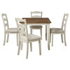 West Lake 47� 5-Piece Dining Table Set With Tobacco Finish Top and Cream Base