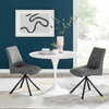 Viona Fabric Swivel Dining Side Chair, Set of 2, Blazer Dark Gray