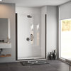 Illusion Frameless Shower Door, Inline Panel, C-Pull, Matte Black, 58"x70"