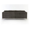 Emery Mid Century Modern Brown Sofa with Brass Legs