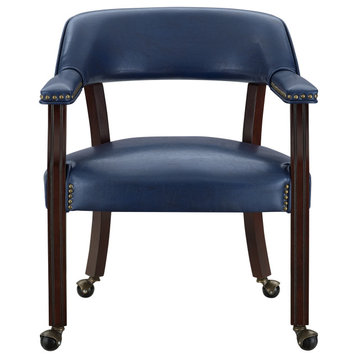 Tournament Arm Chair With Casters, Navy