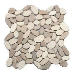 Exotic Glass STO 127 Tan/White Cut Stone - Tile