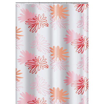 Pink PEVA Shower Curtain, Pink Flower