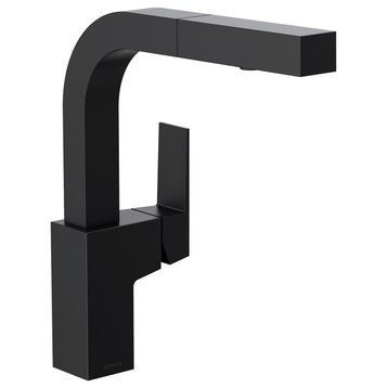 Mid-Town Single Handle Pull-Out Kitchen Faucet w/ SnapBack Retraction, Satin Black