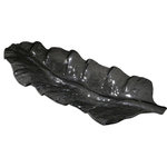 Uttermost - Uttermost 19862 Smoked Leaf - 43" Tray - Beautiful curved glass in a smoked, Dark gray finish.