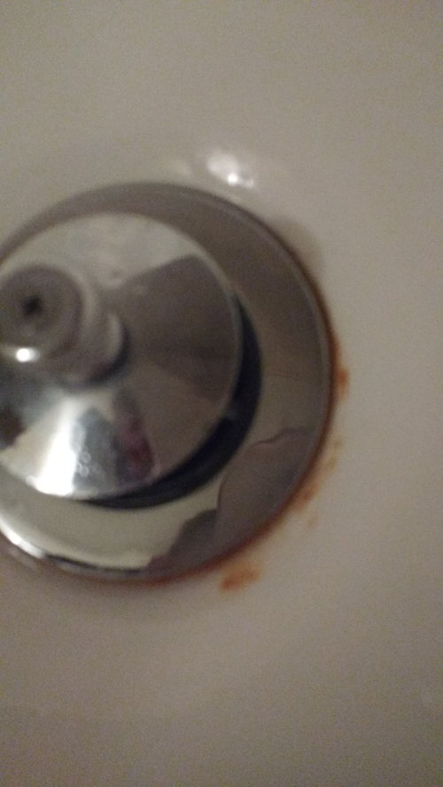 Rust around bathtub drain