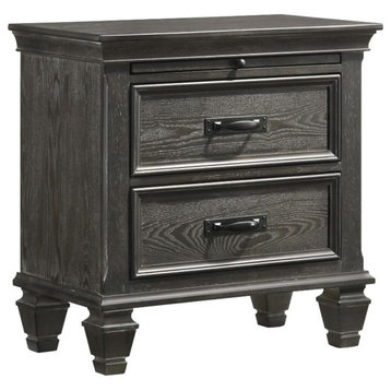 Pemberly Row 2-drawer Farmhouse Wood Nightstand in Weathered Sage