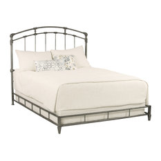 Cassidy Metal Platform Bed, Silver Bisque Finish, Eastern King