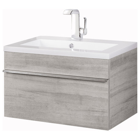 Trough Collection 24" Wall Mount Modern Bathroom Vanity