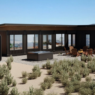 Container house 3d exterior visualization Los Angeles, California