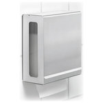 blomus - Nexio Paper Towel Dispenser, Matte Stainless Steel - NEXIO Wall Mounted Paper Towel Dispenser for C-Fold Towels - Black is perfect for home or office. The acrylic windows shows the amount of tissues left inside. The large flap makes refilling easy. Towel opening is 8'' x 2.75''. Dispenser is 10.6" x 12" x 4.9" / 27cm x 30cm x 13cm. Powder coated stainless steel.