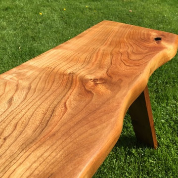 American Cherry Natural Edge Bench Table