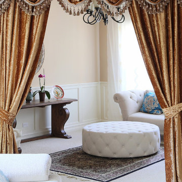 Gold Velvet - Pleated Austrian Style Swag Valance Curtains