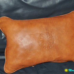 Moroccan Leather pillow 45 x 30 (cm) - Throws