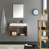 Vista 30" Teak Wall Hung Modern Bathroom Vanity, Faucet FFT9151CH