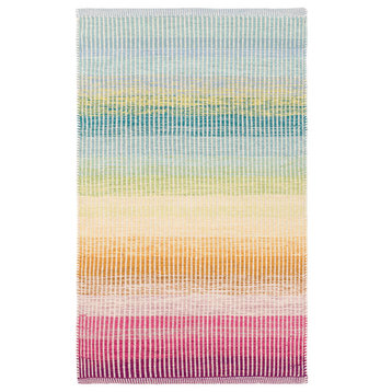 Watercolor Horizon Woven Cotton Rug, Runner-2.5'x8'