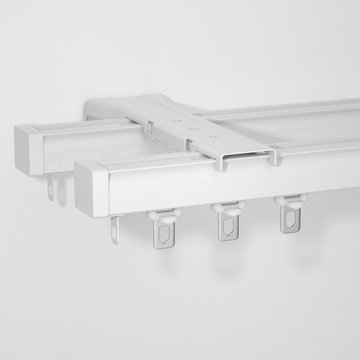 CHR19 Thick Small Ivory Black Curtain Tracks Ceiling/Wall Mount