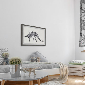"Big Stegosaurus Skeleton" Framed Painting Print