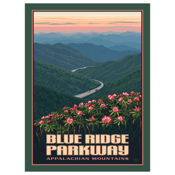 Paul Leighton Blue Ridge Parkway Appalachian Mountains Art Print, 9"x12"